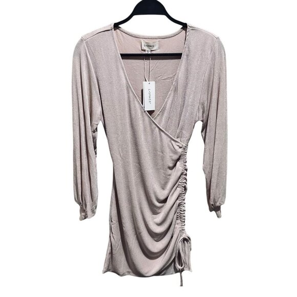 l*space Dresses & Skirts - L*Space Womens Size S Melissa Mini Dress in Seashell Blush Ruched Detail NWT